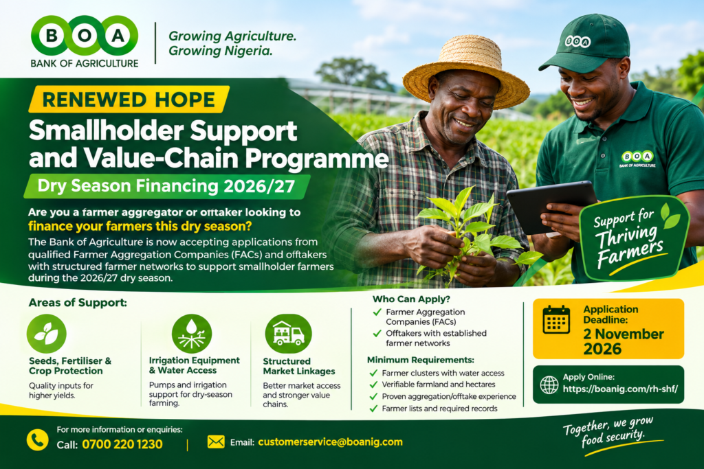 BOA Dry Season Financing 2026/27